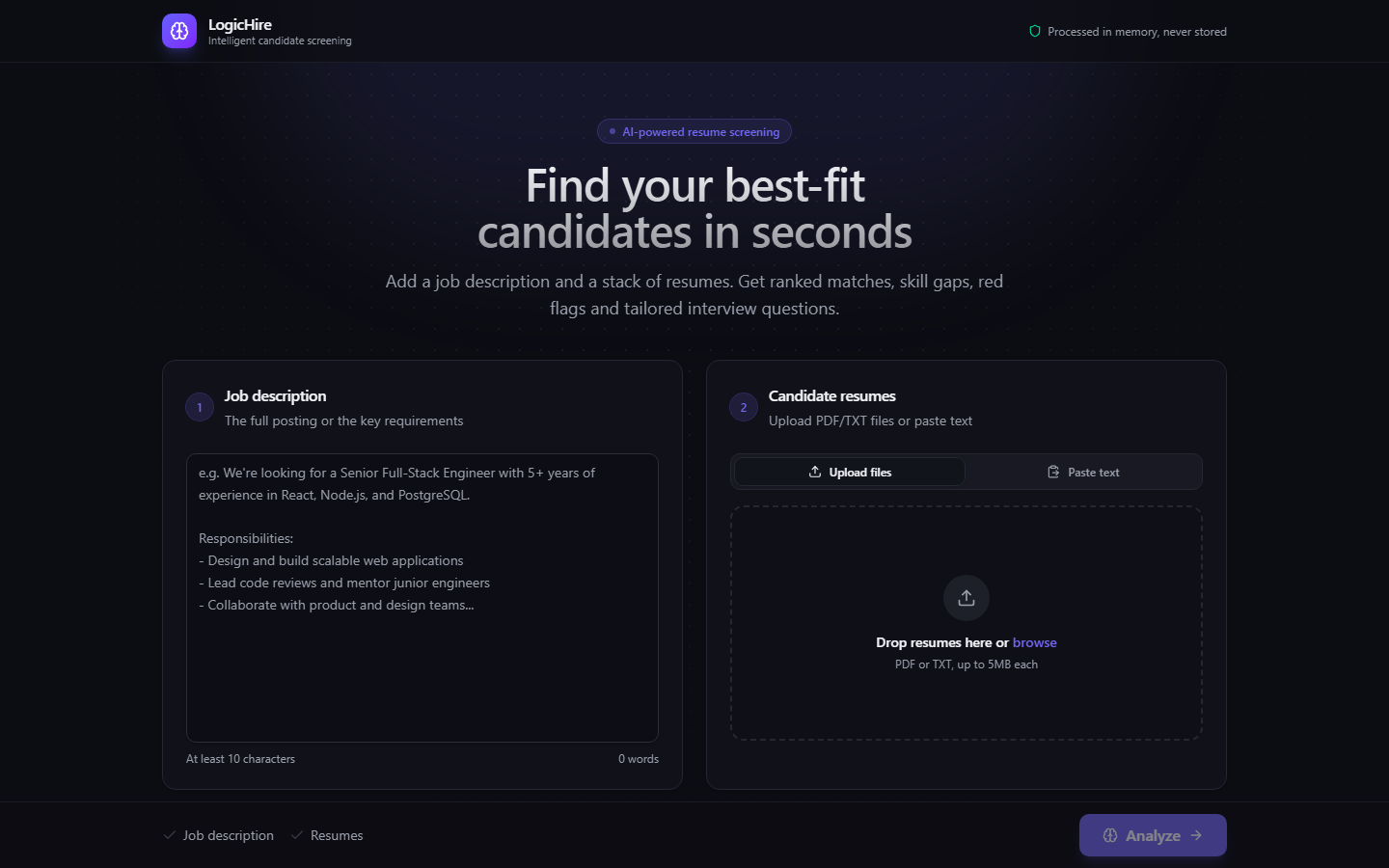 LogicHire screenshot